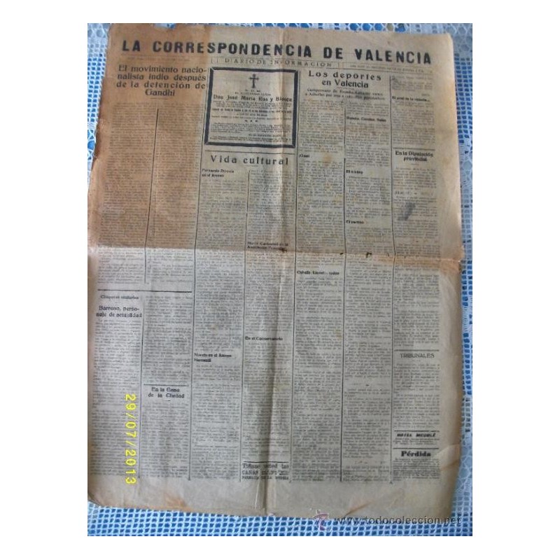 LA CORRESPONDENCIA DE VALENCIA DIARIO DE INFORMACION 2 PERIODICOS