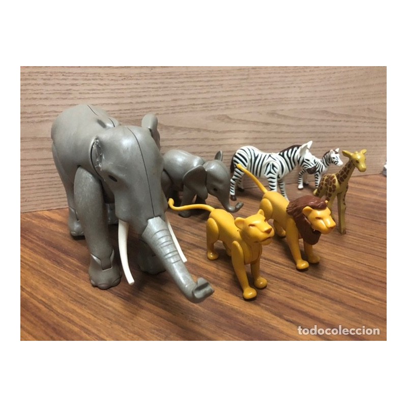 PLAYMOBIL-7 ANIMALES-LEON-LEONA-CEBRAS-ELEFANTES-JIRAFA