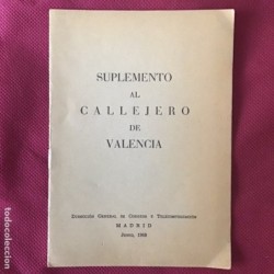 VALENCIA-CALLEJERO-SUPLEMENO AL CALLEJERO DE VALENCIA-AÑO 1968.
