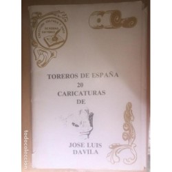 COLECCIÓN DE CARICATURAS DE 20 TOREROS DE ESPAÑA EN 20 LAMINAS DE JOSE LUIS DAVILA.