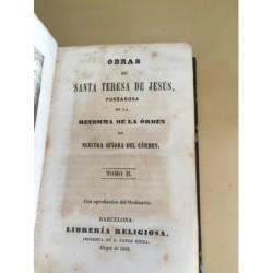 OBRAS DE SANTA TERESA DE JESUS. LIBRERÍA RELIGIOSA. TOMOS 2-3-4-5. AÑO 1852.