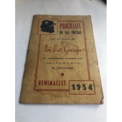 BENIMACLET-VALENCIA-PROGRAMA DE FIESTAS-AÑO 1954.