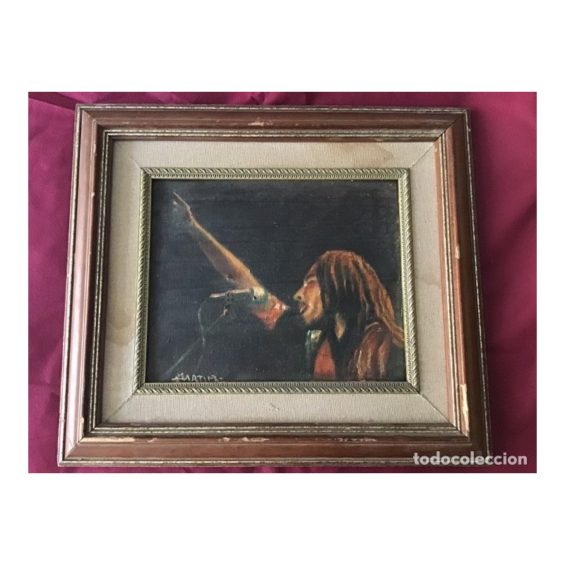 BOB MARLEY-RETRATADO SOBRE TABLÁ-FIRMADO MARTINEZ .