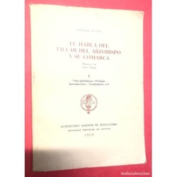 EL HABLA DEL VILLAR DEL ARZOBISPO Y SU COMARCA-TOMO I-V. LLATAS- AÑO 1959
