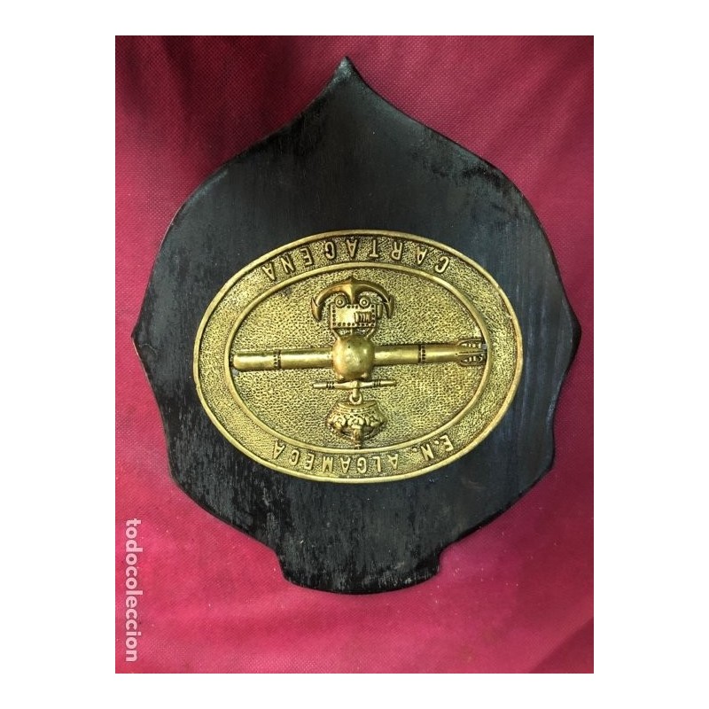 METOPA NAVAL- ESTACION NAVAL ALGAMECA - CARTAGENA-BRONCE SOBRE MADERA METOPA NAVAL- ESTACION NAVAL ALGAMECA - CARTAGENA-BRONCE SOBRE MADERA