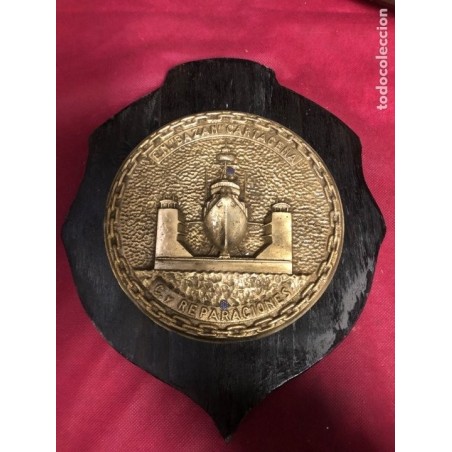 METOPA NAVAL-E . N . BAZAN CARTAGENA C . Y REPARACIONES-BRONCE SOBRE MADERA.