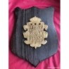 METOPA DE MURCIA- ESCUDO DE LA DIPUTACION DE MURCIA-BRONCE SOBRE MADERA.