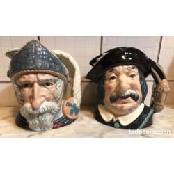 DON QUIXOTE Y SANCHO PANZA-JARRAS DE CERÁMICA ROYAL DOULTON-INGLATERRA.