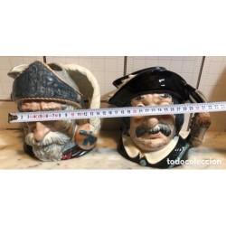 DON QUIXOTE Y SANCHO PANZA-JARRAS DE CERÁMICA ROYAL DOULTON-INGLATERRA.