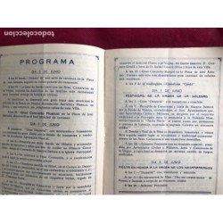 ALICANTE-ONDARA- PROGRAMA OFICIAL- FIESTAS VIRGEN DE LA SOLEDAD-AÑO 1954-ORIGINAL.