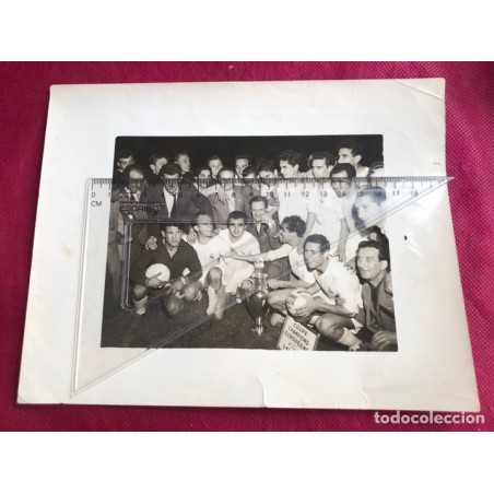 COPA DE EUROPA-REAL MADRID Y STADE DE REIMS-PARC DES PRINCES-PARIS-AÑO 1956-FOTOGRAFIA ORIGINAL.