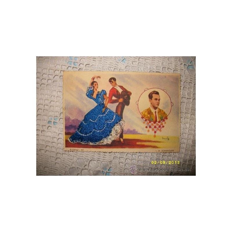 TORERO LUIS MIGUEL DOMINGUIN- POSTAL CON HILO