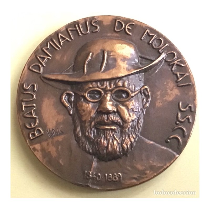 BEATO DAMIAN DE MOLOKAI-BEATUS DAMIANUS DE MOLOKAI-MEDALLA-AÑO 1.994.