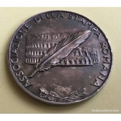 Assozciazione della Stampa Romana-VIRGINIO ENRICO-AÑO 1916- Medalla de plata contrastada de 800.