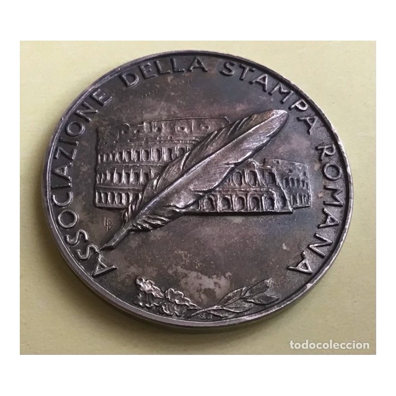 Assozciazione della Stampa Romana-VIRGINIO ENRICO-AÑO 1916- Medalla de plata contrastada de 800.