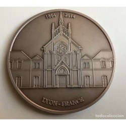 LYON-FRANCE-CENT CINQUANTENAIRE DE LA CHAPELLE DE L'INSTITUCION DES CHARTREUX-1864 2014-MEDAL.