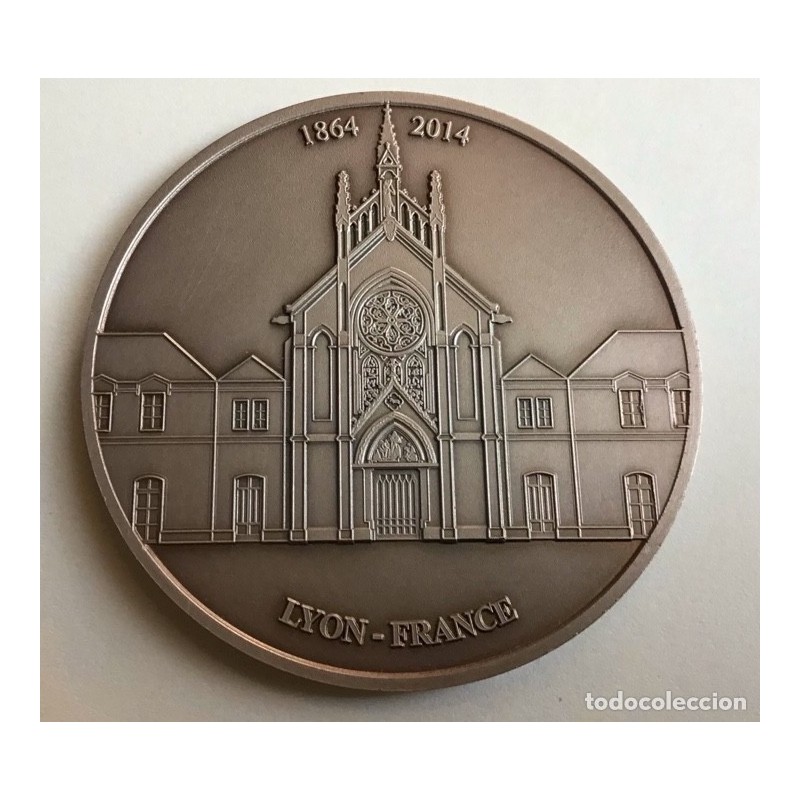 LYON-FRANCE-CENT CINQUANTENAIRE DE LA CHAPELLE DE L'INSTITUCION DES CHARTREUX-1864 2014-MEDAL.