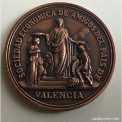 MEDALLA SOCIEDAD ECONOMICA AMIGOS DEL PAIS-VALENCIA-MEDALLA-MDCCCLXXVI-1776 1876.