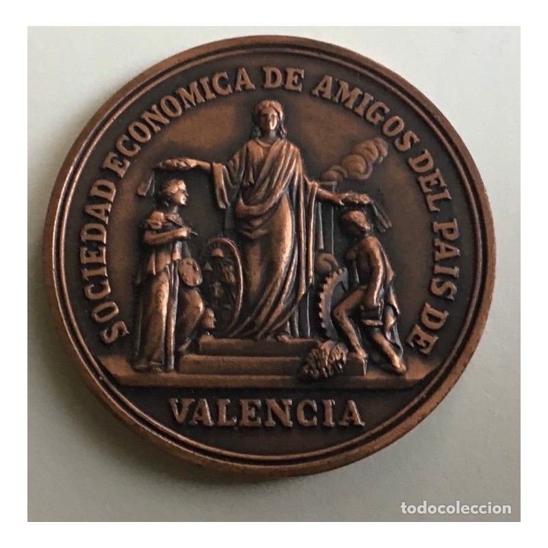 MEDALLA SOCIEDAD ECONOMICA AMIGOS DEL PAIS-VALENCIA-MEDALLA-MDCCCLXXVI-1776 1876.