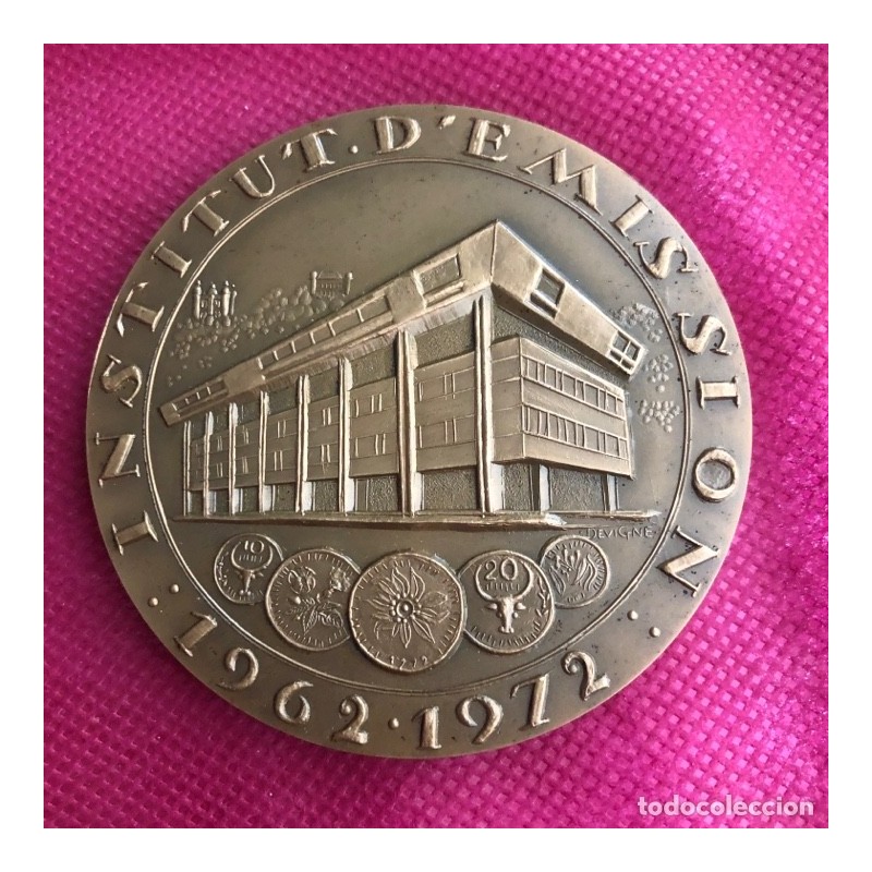 INSTITUT D'EMISSION 1962-1972 REPOBLIKA MALAGASY (MADAGASCAR)-MEDALLA DE BRONCE.