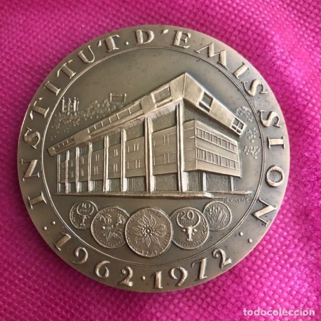 INSTITUT D'EMISSION 1962-1972 REPOBLIKA MALAGASY (MADAGASCAR)-MEDALLA DE BRONCE.