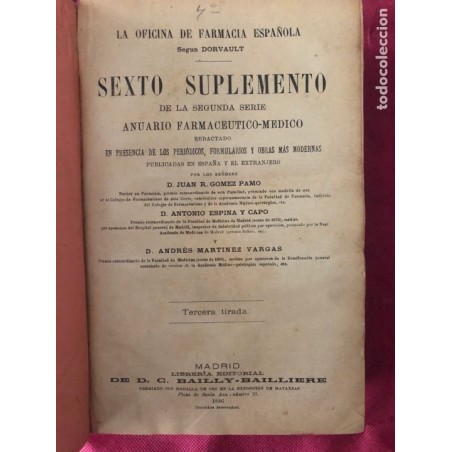 LA OFICINA DE FARMACIA ESPAÑOLA-SEGUNDA SERIE-TERERA TIRADA NUMERO 4-DORVAULT-AÑO 1886.