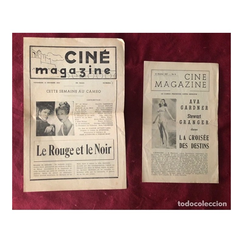 CINE MAGAZINE-2 NÚMEROS-FRANCIA.-AÑOS 50.