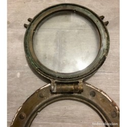 OJO DE BUEY DE BUQUE-SIGLO XVIII-BRONCE-ORIGINAL.