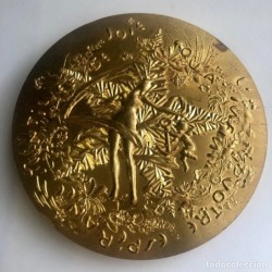 Médaille VOEUX ,QUE TOUTE VOTRE ANNEE SE NOURRISSE DE VOTRE ESPERANCE-MEDALLA BRONCE-AÑO 1973.