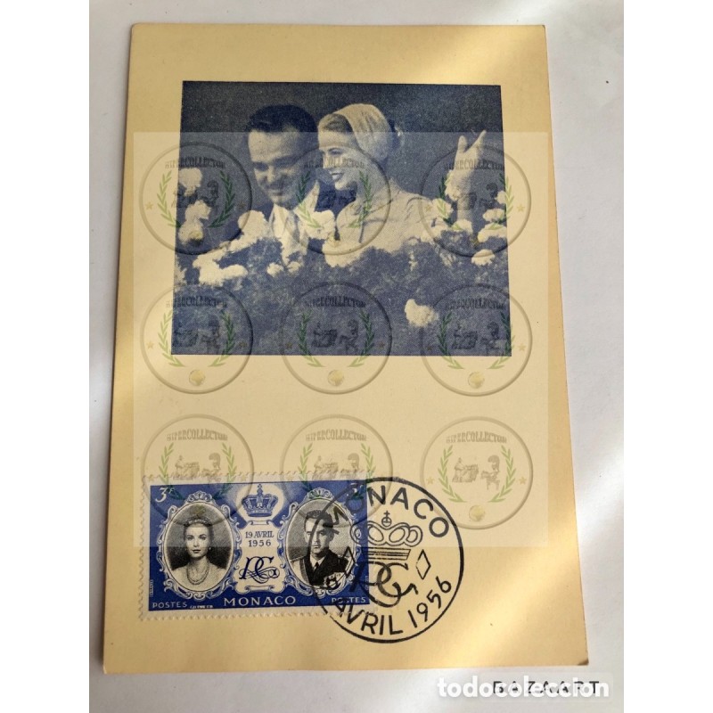 PRINCIPES DE MONACO-TARJETA POSTAL MUY RARA-ABRIL DE 1956.