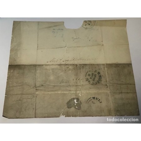 CARTA PREFILATELIA-SCARBOROUGH-HULI-AÑO 1844.