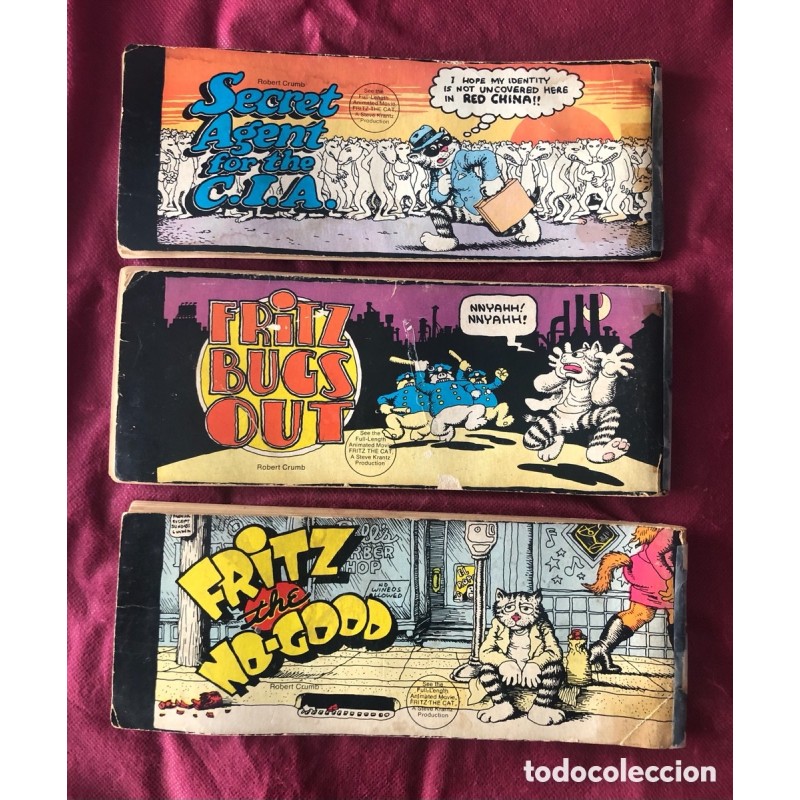 Fritz The Cat - 3 ballantine books- Fritz Bugs Out - Fritz No Good - Fritz CIA -AÑOS 1960..