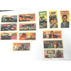 EL COCHE FANTASTICO-KNIGHT RIDER-UNIVERSAL STUDIOS AÑO 1984-LOTE 13 CROMOS ADHESIVOS CHICLES.