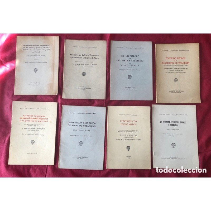 CENTRO DE CULTURA VALENCIANA- SEPARATA DE ANALES-COLECCION DE 8 FOLLETOS-AÑO 1952 A 1975. CENTRO DE CULTURA VALENCIANA- SEPARATA DE ANALES-COLECCION DE 8 FOLLETOS-AÑO 1952 A 1975.