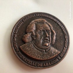 MEDALLA IX CONGRESO NACIONAL DE COMUNIDADES DE REGANTES-RAMON PIGNATELLI DE ARAGON -ZARAGOZA 1998.