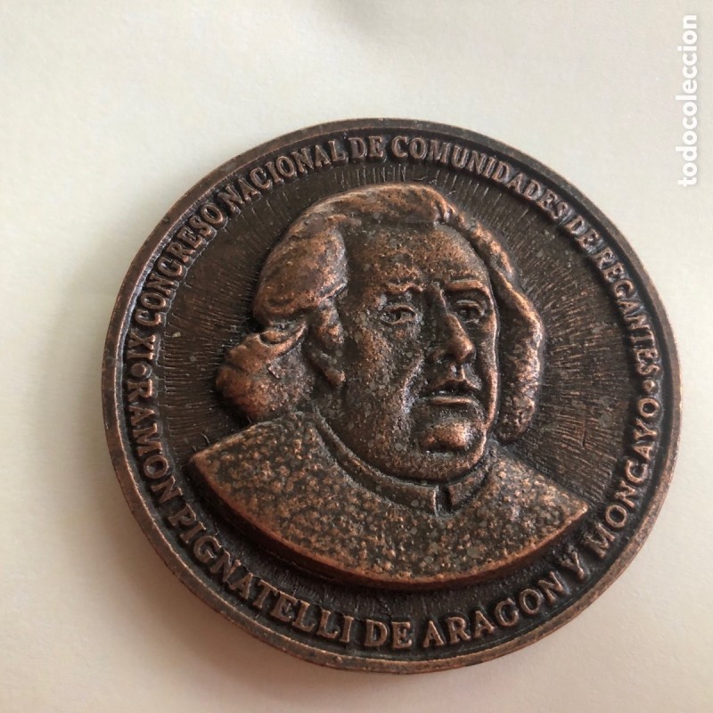 MEDALLA IX CONGRESO NACIONAL DE COMUNIDADES DE REGANTES-RAMON PIGNATELLI DE ARAGON -ZARAGOZA 1998.