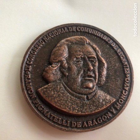 MEDALLA IX CONGRESO NACIONAL DE COMUNIDADES DE REGANTES-RAMON PIGNATELLI DE ARAGON -ZARAGOZA 1998.