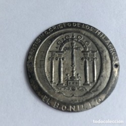 EL BONILLO-ALBACETE-MEDALLA ANTIGUA- SANTISIMO CRISTTO DE LOS MILAGROS-MUY RARA.