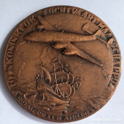 Nederland 1949 - Penning 30 Jaar bestaan van KLM-Medalla de bronce conmemorativa del 30 aniversario