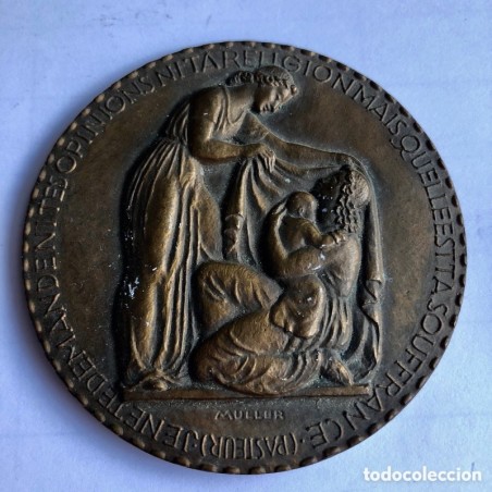 Francia Je Ne Te Demande Ni Tes Opinions Ne Ta Religion-MEDALLA BRONCE.