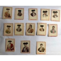 13 CROMOS FOTOTIPIAS DE CAJAS DE CERILLAS TOREROS -SERIE 12 FOSFORERA ESPAÑOLA TAURINO