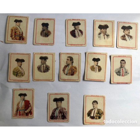 13 CROMOS FOTOTIPIAS DE CAJAS DE CERILLAS TOREROS -SERIE 12 FOSFORERA ESPAÑOLA TAURINO