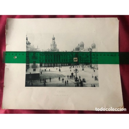 FOTOTIPIA HAUSER Y MENET-CADIZ PLAZA DE ISABEL II-ORIGINAL