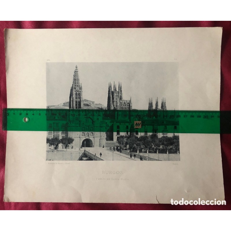 FOTOTIPIA HAUSER Y MENET-BURGOS PUERTA DE SANTA MARIA-ORIGINAL.