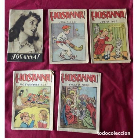 HOSANNA-ORGANO OFICIAL CRUZADA EUCARISTICA-5 NUMEROS-AÑOS 1950 1951 1952.