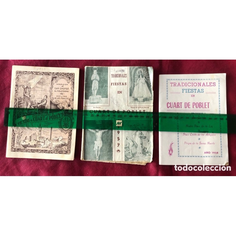 QUART DE POBLET-VALENCIA-3 PROGRAMAS DE FIESTAS-AÑOS 1952 1957 1958.