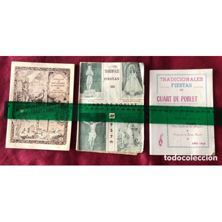 QUART DE POBLET-VALENCIA-3 PROGRAMAS DE FIESTAS-AÑOS 1952 1957 1958.