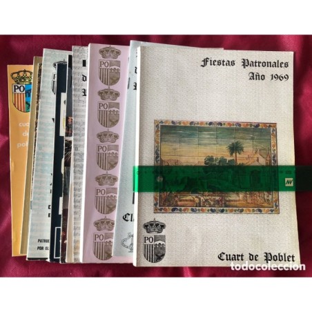 QUART DE POBLET-VALENCIA-8 PROGRAMAS DE FIESTAS-LIBROS DE FIESTAS-DESDE EL AÑO 1969