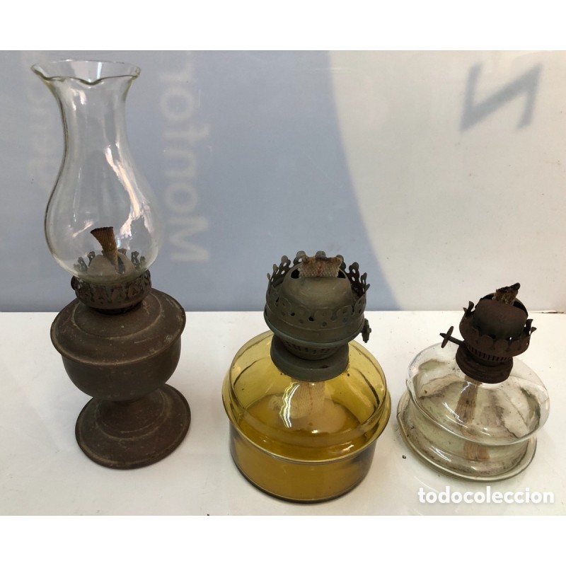 COLECCION DE 3 LAMPARAS MECHA HUECA.