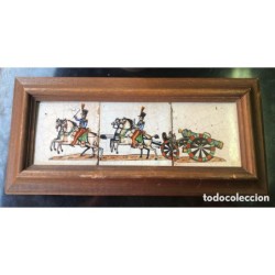 AZULEJOS EN BARNIZ PINTADOS A MANO ANTIGUOS.